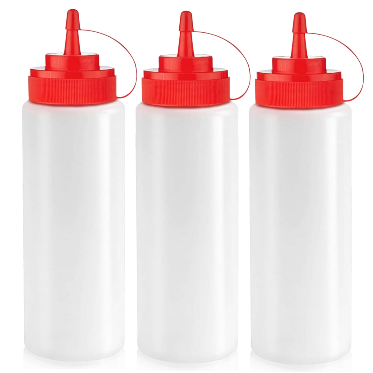 Norcalway 12 oz & 16 oz Condiment Squeeze Bottles for Sauce – Leak Proof Oil, Syrup, Dressing Squirt Bottles – Easy Pour, Refill & Clean | 2 Pack