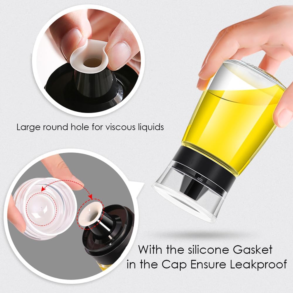 Leak-proof Oil Dispenser Bottle for Outdoor Camping, 160 ml/5.4 oz Glass Olive Oil and Vinegar Cruet, Well Sealed for Picnic Kitchen, 1 Pack