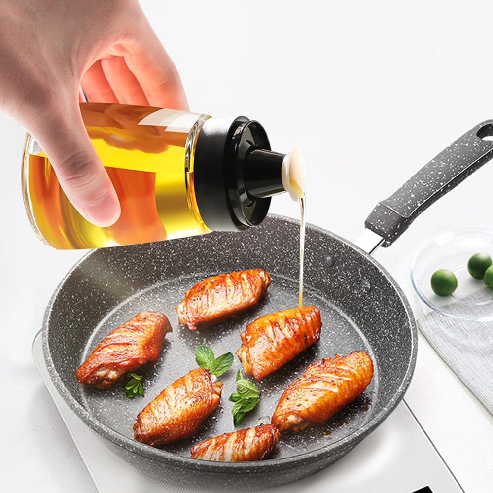 Leak-proof Oil Dispenser Bottle for Outdoor Camping, 160 ml/5.4 oz Glass Olive Oil and Vinegar Cruet, Well Sealed for Picnic Kitchen, 1 Pack