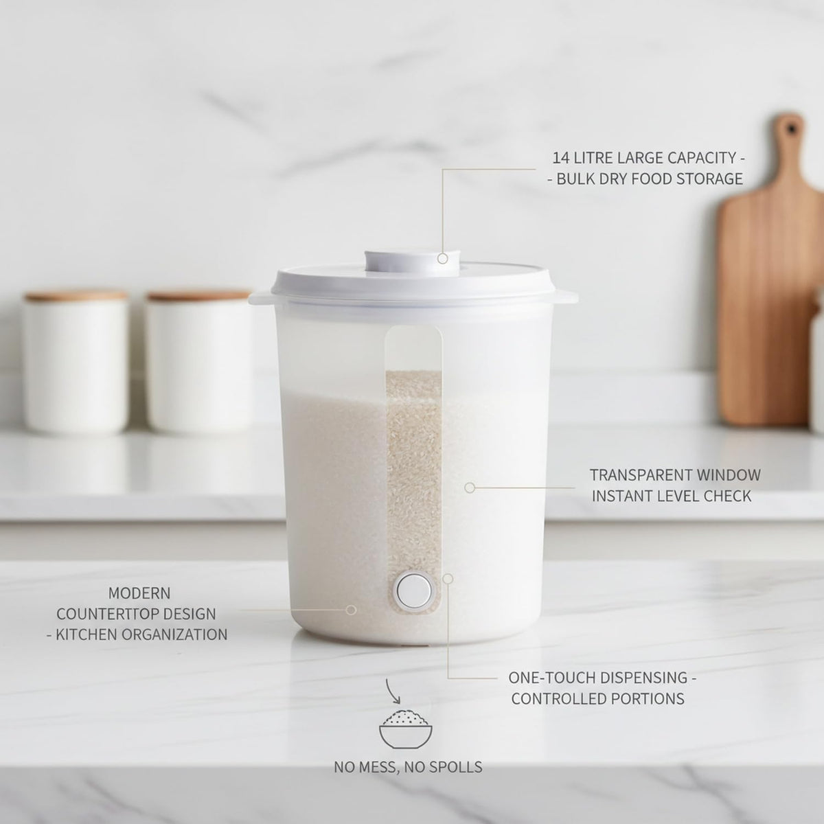 Rice Dispenser Container, 1 PC