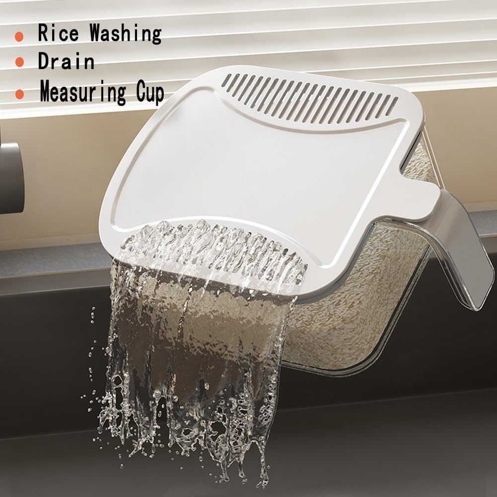 Rice Dispenser,15 Lbs Rice Storage with Measuring Cup and Dial