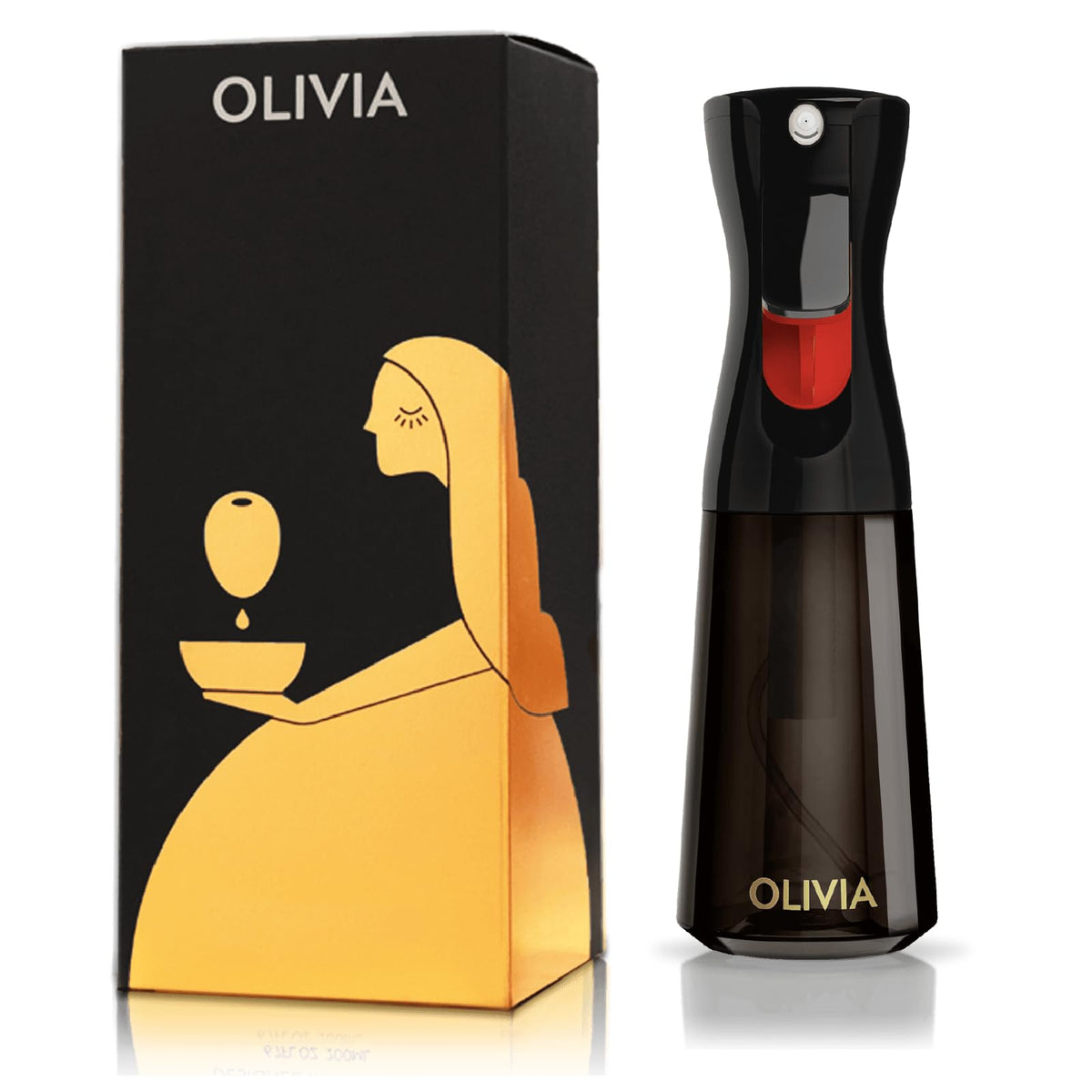 FLAIROSOL OLIVIA SIGNATURE Oil Sprayer for Cooking, 200ml Glass, Green/Gold