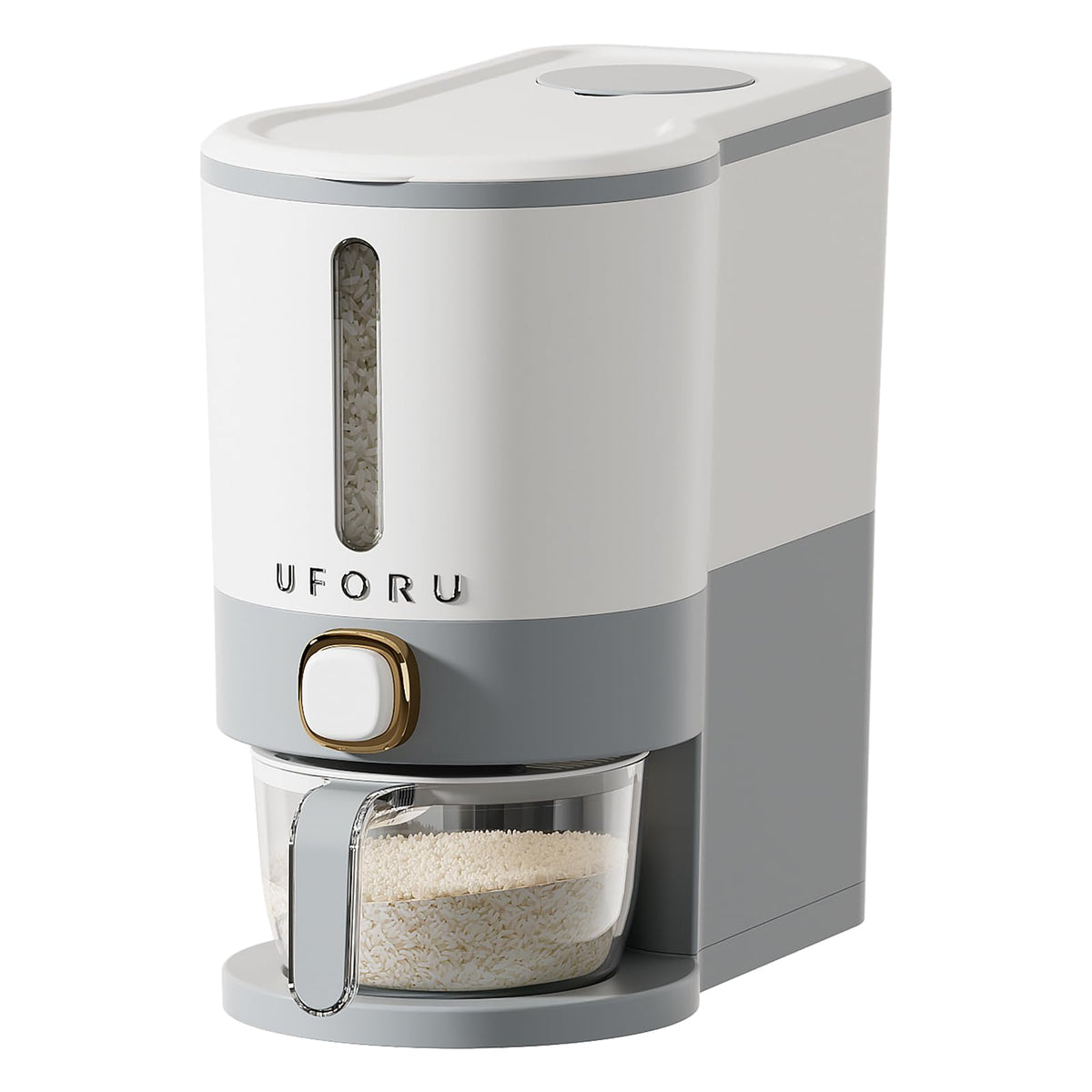 UFORU Rice Dispenser 13 LB,Airtight Storage Container With Measuring Cup