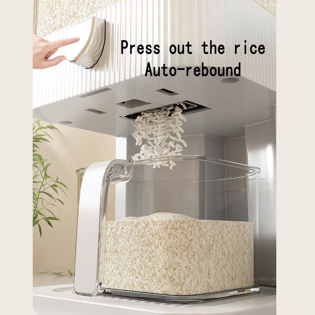 Rice Dispenser,15 Lbs Rice Storage with Measuring Cup and Dial