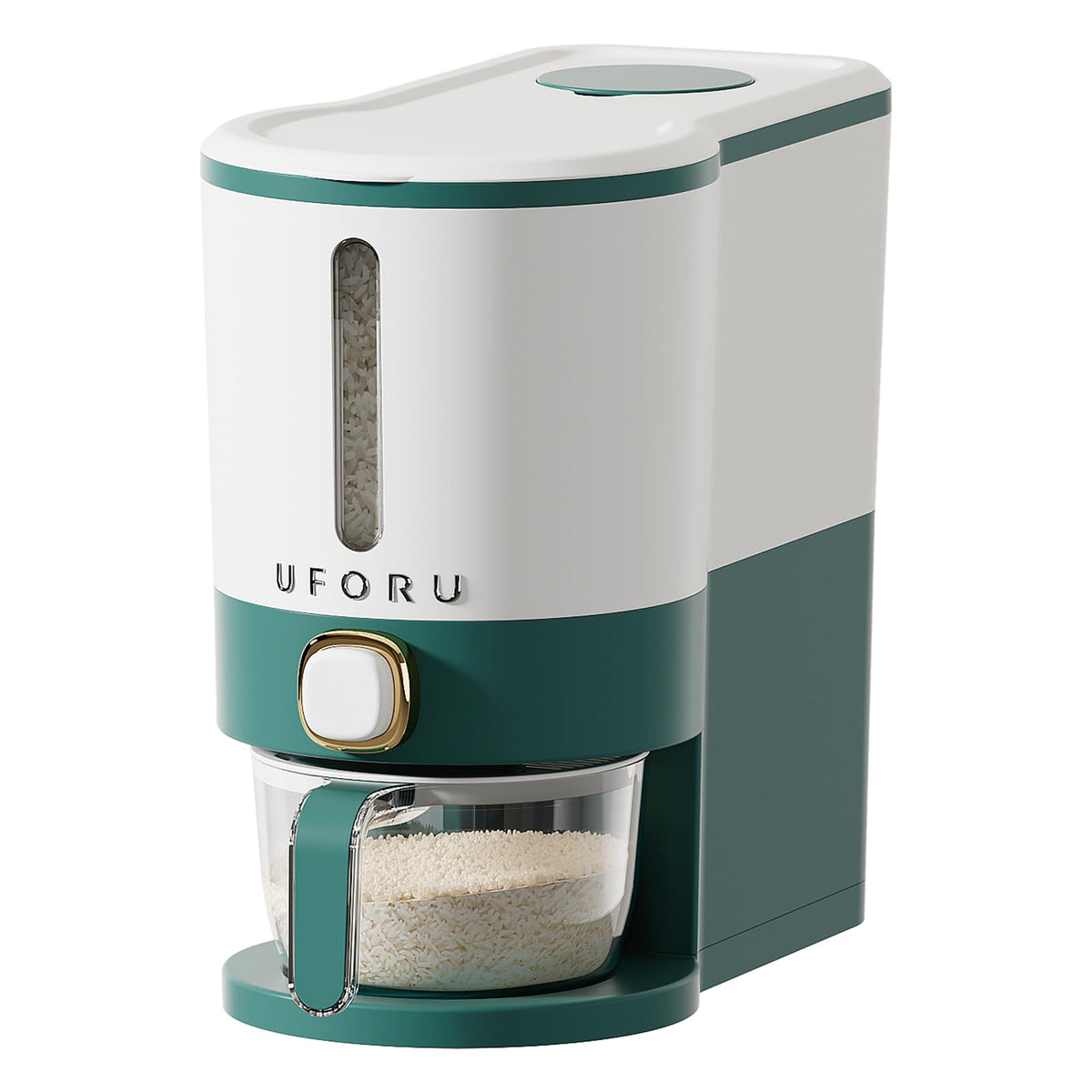 UFORU Rice Dispenser 13 LB,Airtight Storage Container With Measuring Cup