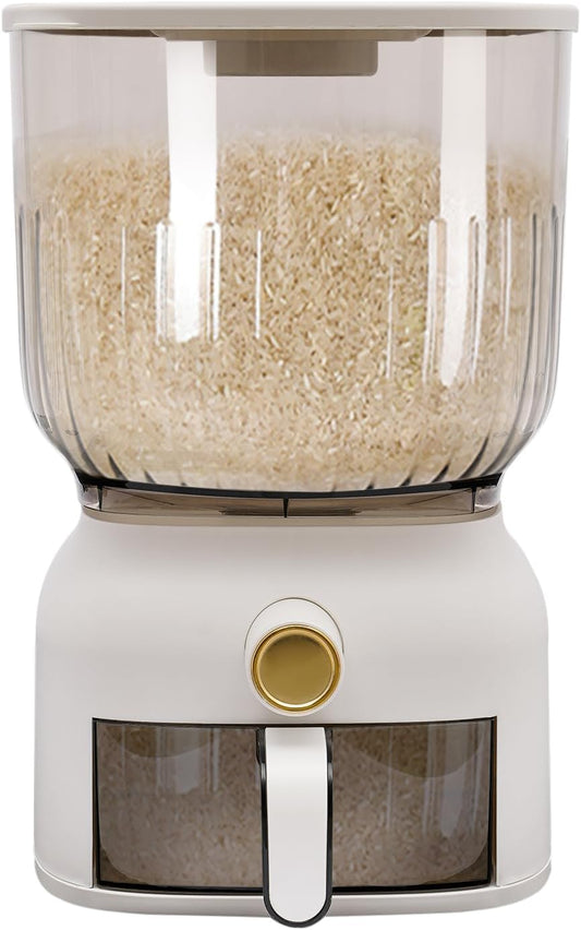Rice Dispenser, Large Grain Container Storage with Lid Measuring Cylinder Household Cereal Dispenser Bucket, Kitchen Organizer for Rice, Beans, Grains, Cereal Dry Food