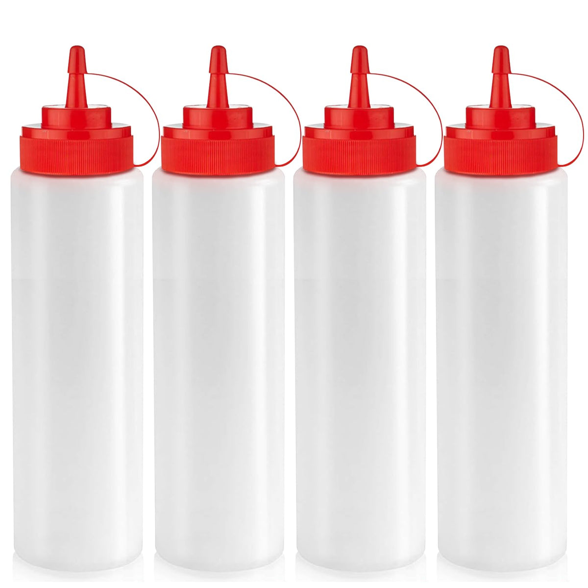 Norcalway 12 oz & 16 oz Condiment Squeeze Bottles for Sauce – Leak Proof Oil, Syrup, Dressing Squirt Bottles – Easy Pour, Refill & Clean | 2 Pack