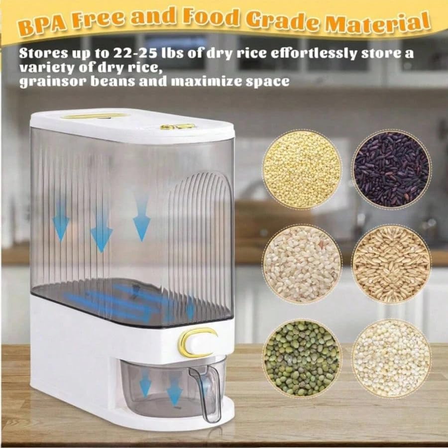 Rice Dispenser Large Cereal Dry Food Storage Container 10-22 lbs