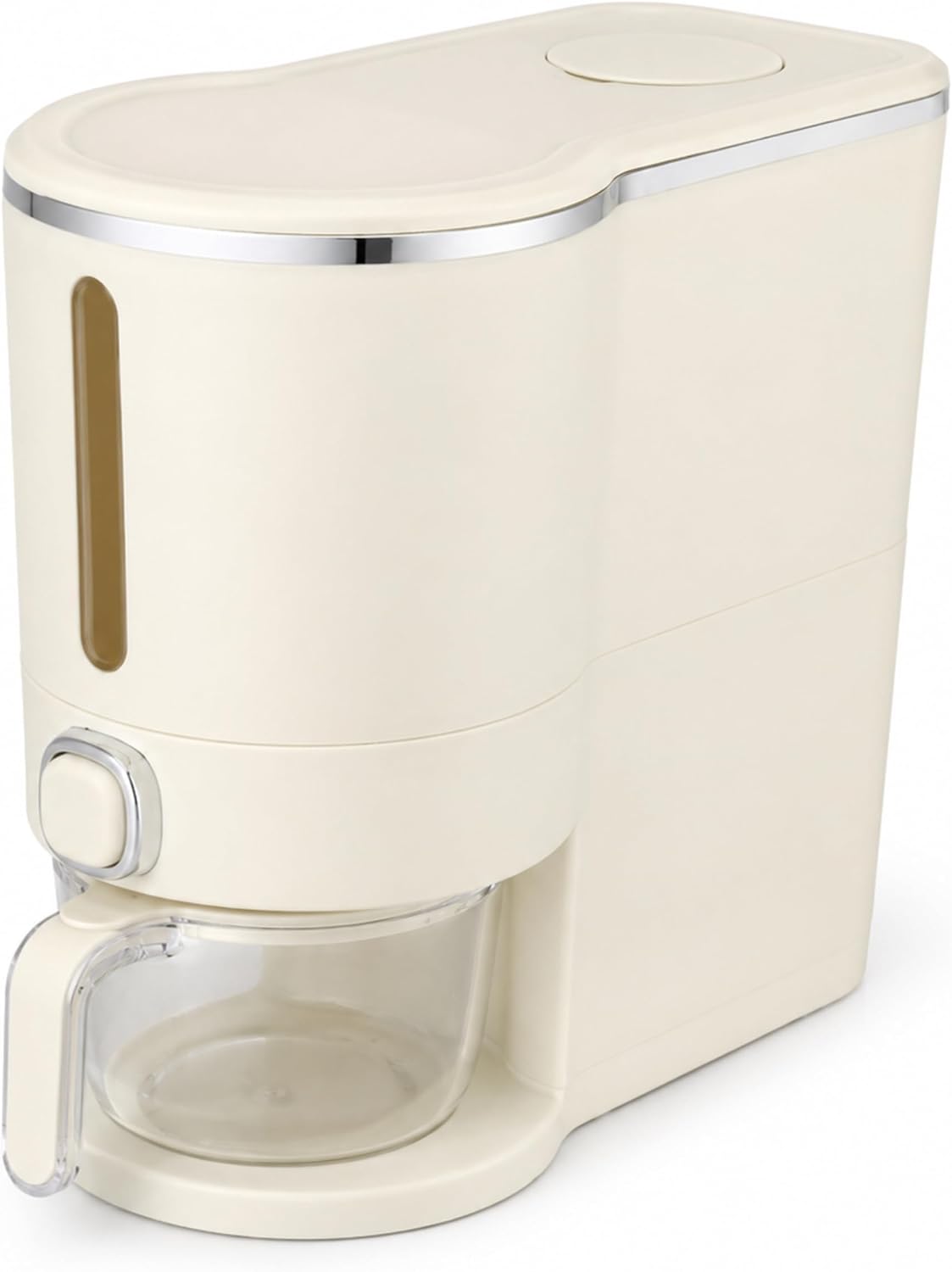 ROOM127 Slim Rice Dispenser with Measuring Cup - 11-15 lb, Cream White