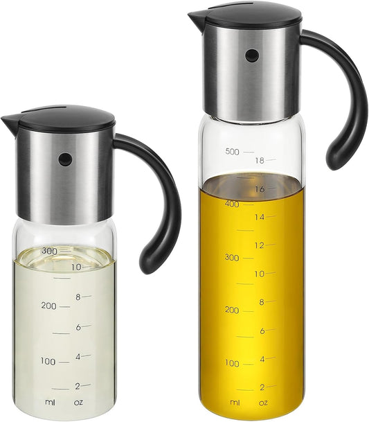 Vucchini Large Olive Oil Dispenser Set Auto Flip No-Drip Cruet