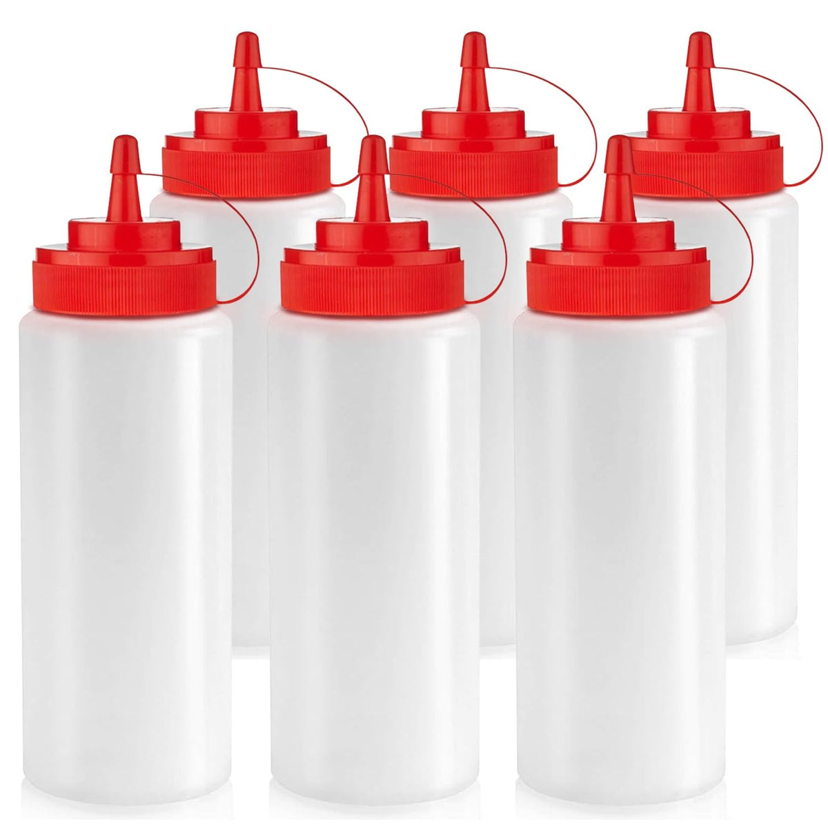 Norcalway 12 oz & 16 oz Condiment Squeeze Bottles for Sauce – Leak Proof Oil, Syrup, Dressing Squirt Bottles – Easy Pour, Refill & Clean | 2 Pack