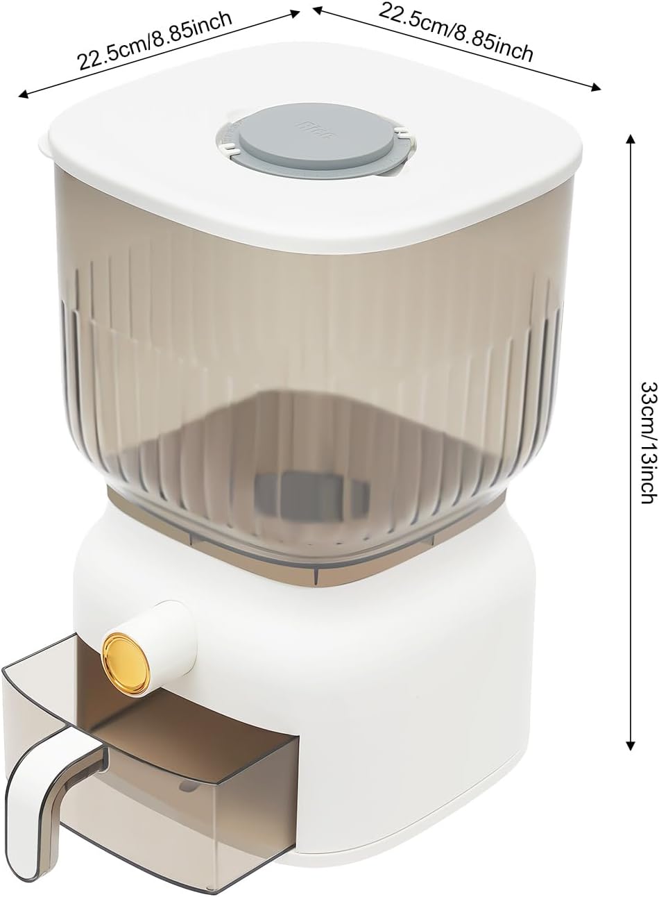 Rice Dispenser 5L, Rice Storage Container with Push Button, Clear PP