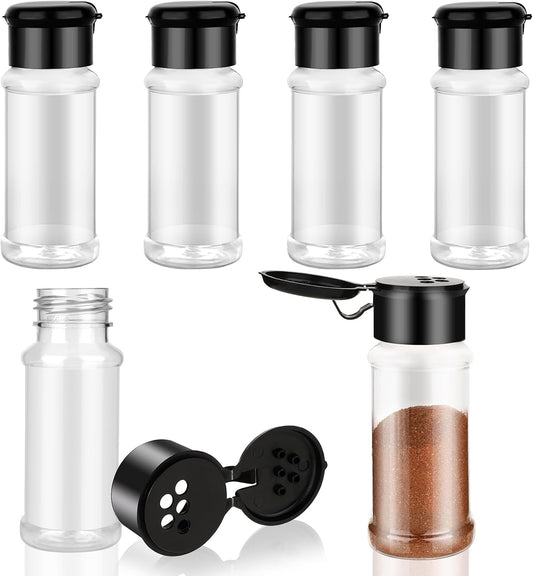 6 Pack 3 Oz Spice Jars with Shaker Lids, Clear Seasoning Containers
