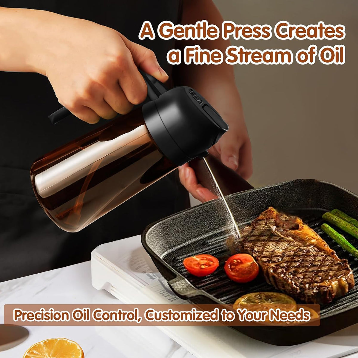 YARRAMATE 2PCS 16oz/470ml Oil Sprayer for Cooking (Black & Green)