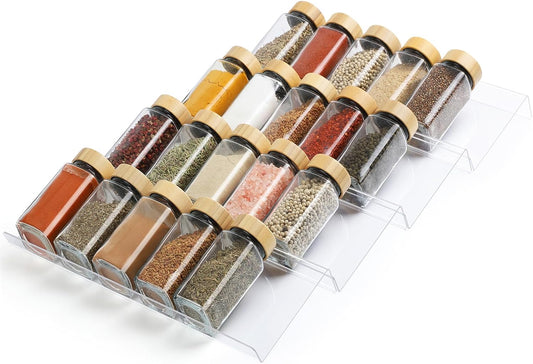 Spice Drawer Organizer 4 Tier, Acrylic Seasoning Organizer Rack, Small