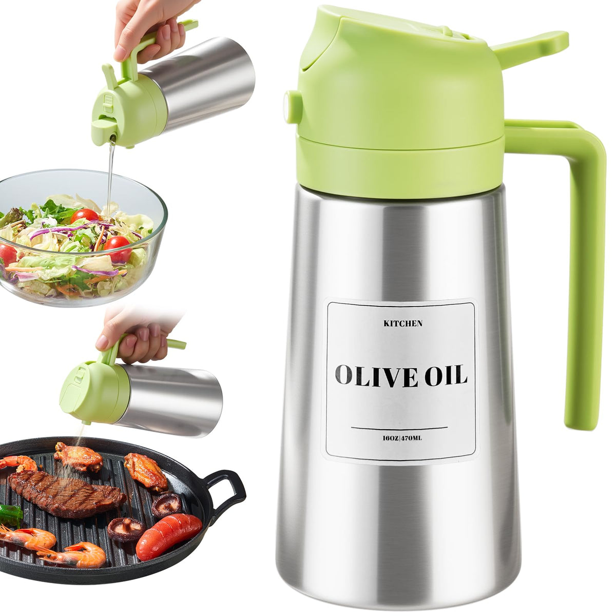 PARACITY Olive Oil Sprayer for Cooking, Olive Oil Dispenser Bottle, Black