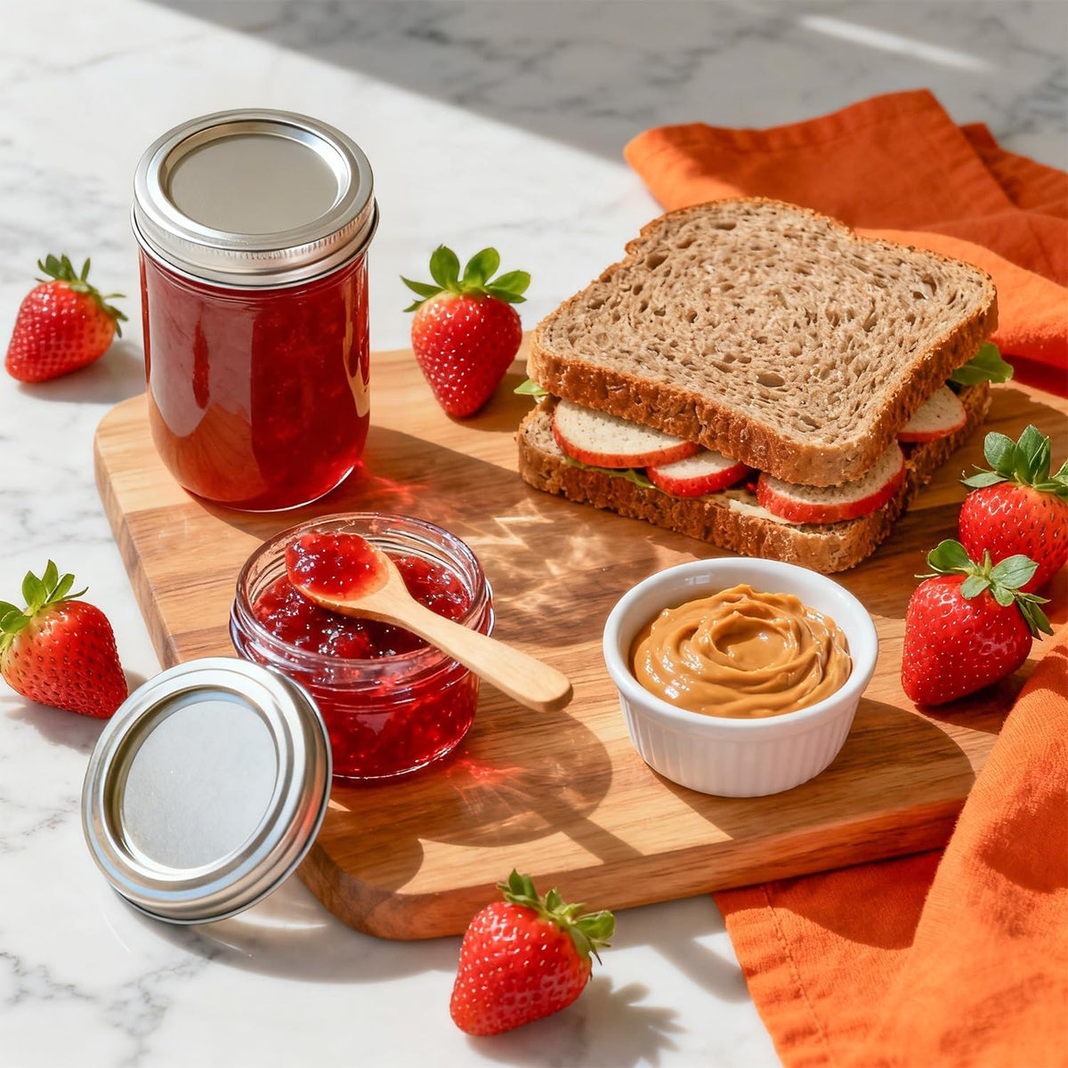 ComSaf Mini Mason Jars 4 oz, 8 Pack Regular Mouth Glass Jars with Lids