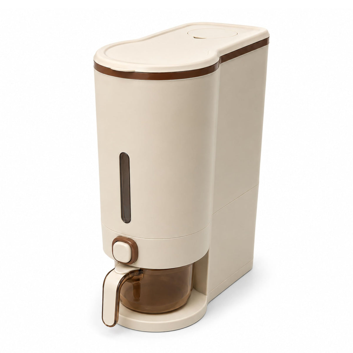 ROOM127 Slim Rice Dispenser with Measuring Cup - 11-15 lb, Cream White