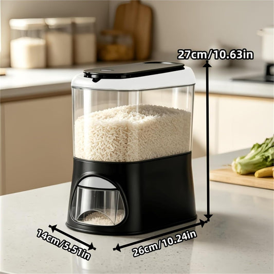 Automatic Rice Dispenser with Measuring Cup - Compact Storage Container