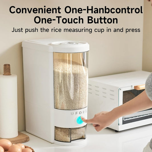 UFORU Rice Dispenser,23 LB Airtight Rice Storage Container with Date Dial