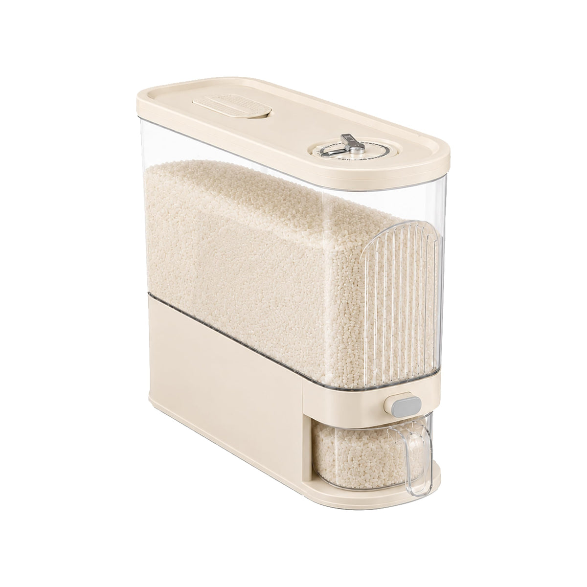 Slim Rice Dispenser, Up to 11 lb Rice Container with Measuring Cup