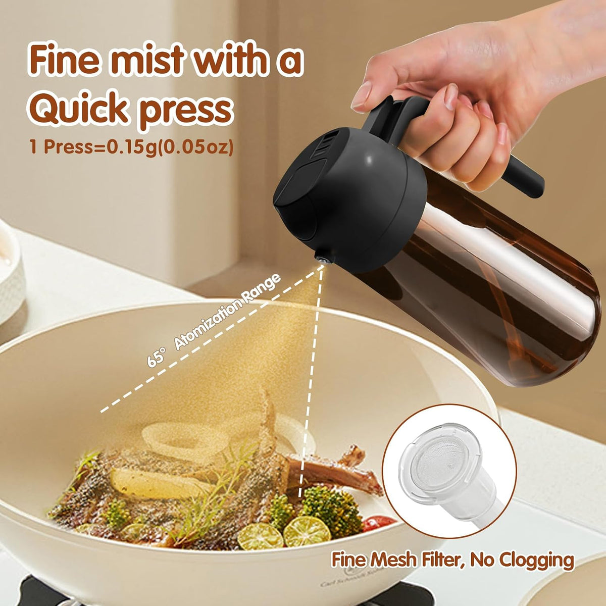 YARRAMATE 2PCS 16oz/470ml Oil Sprayer for Cooking (Black & Green)