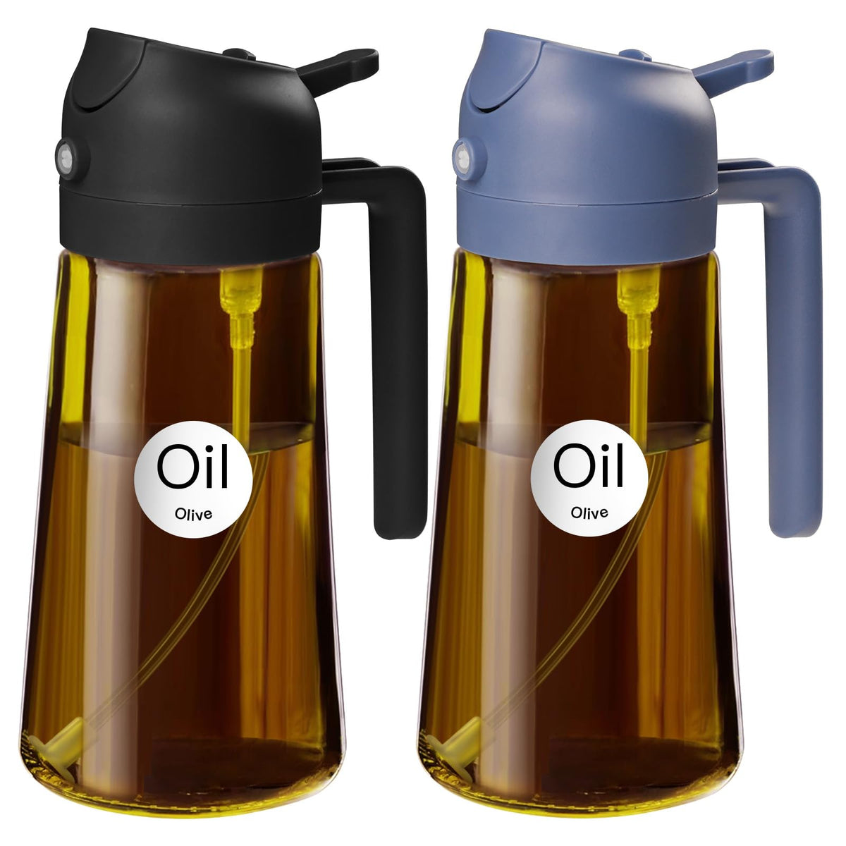 YARRAMATE 2PCS 16oz/470ml Oil Sprayer for Cooking (Black & Green)