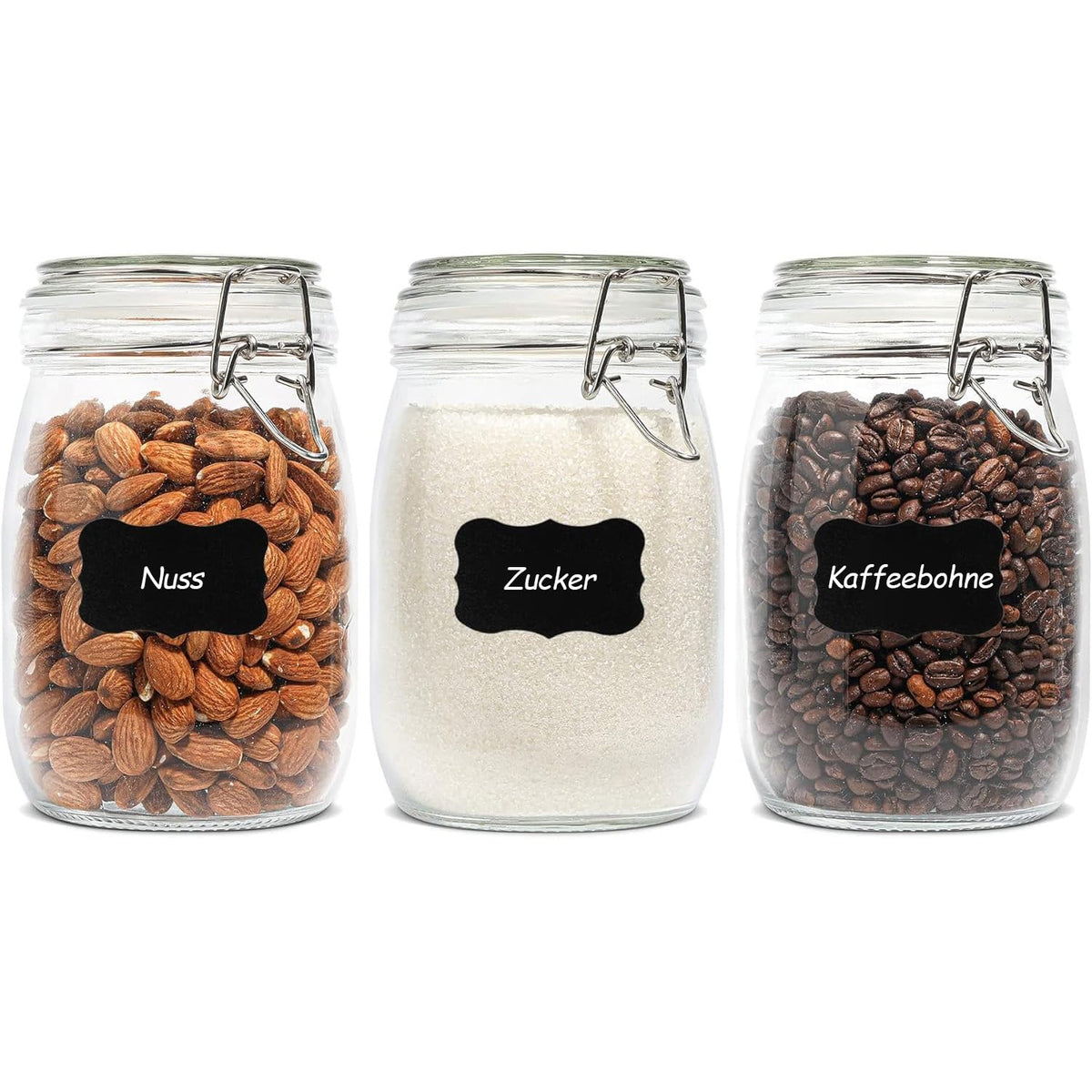ComSaf Small Glass Spice Jars with Airtight Lids 4 oz 6 Pack with Labels