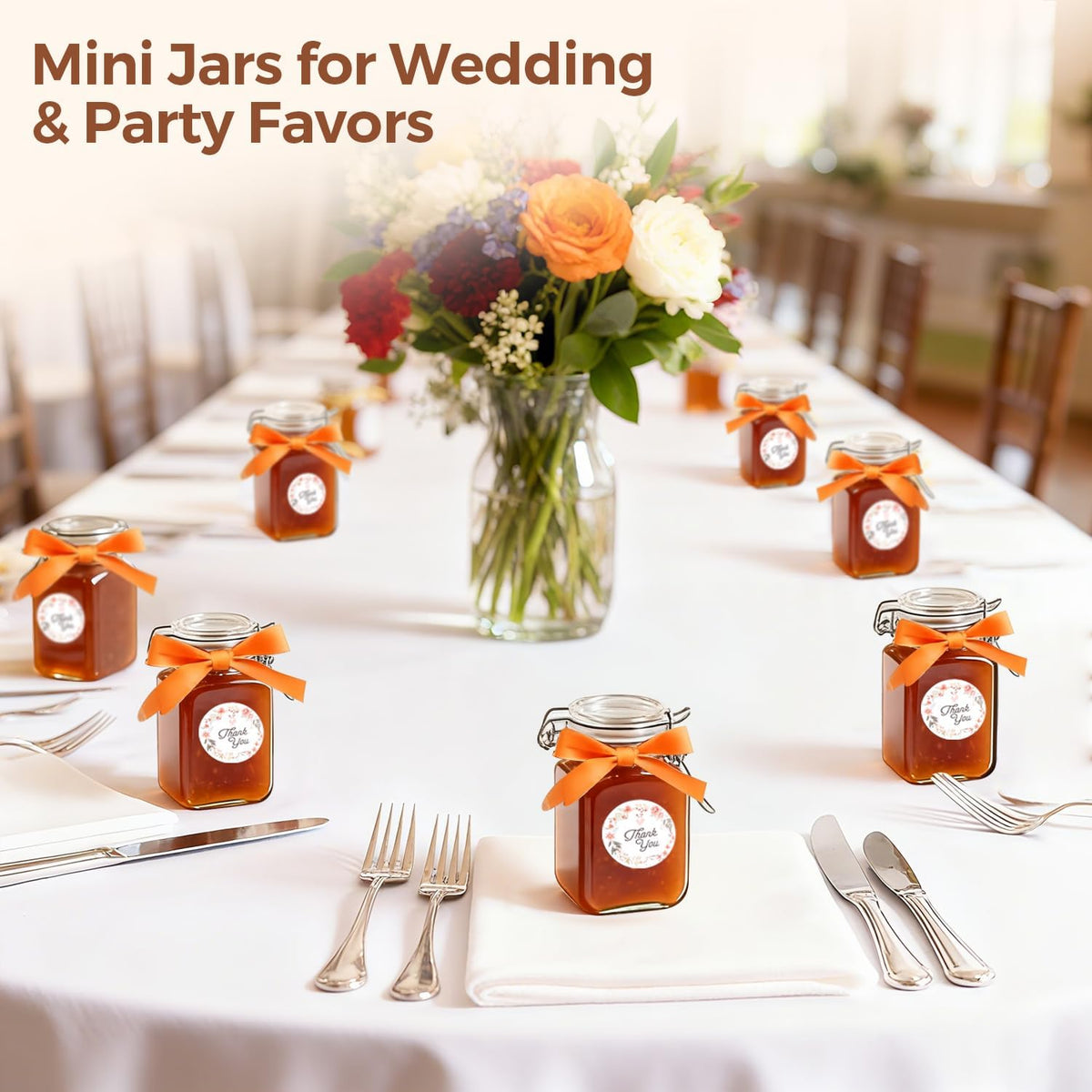 ComSaf Square Small 8 oz Glass Spice Jars with Airtight Lids 6 Pack Pantry