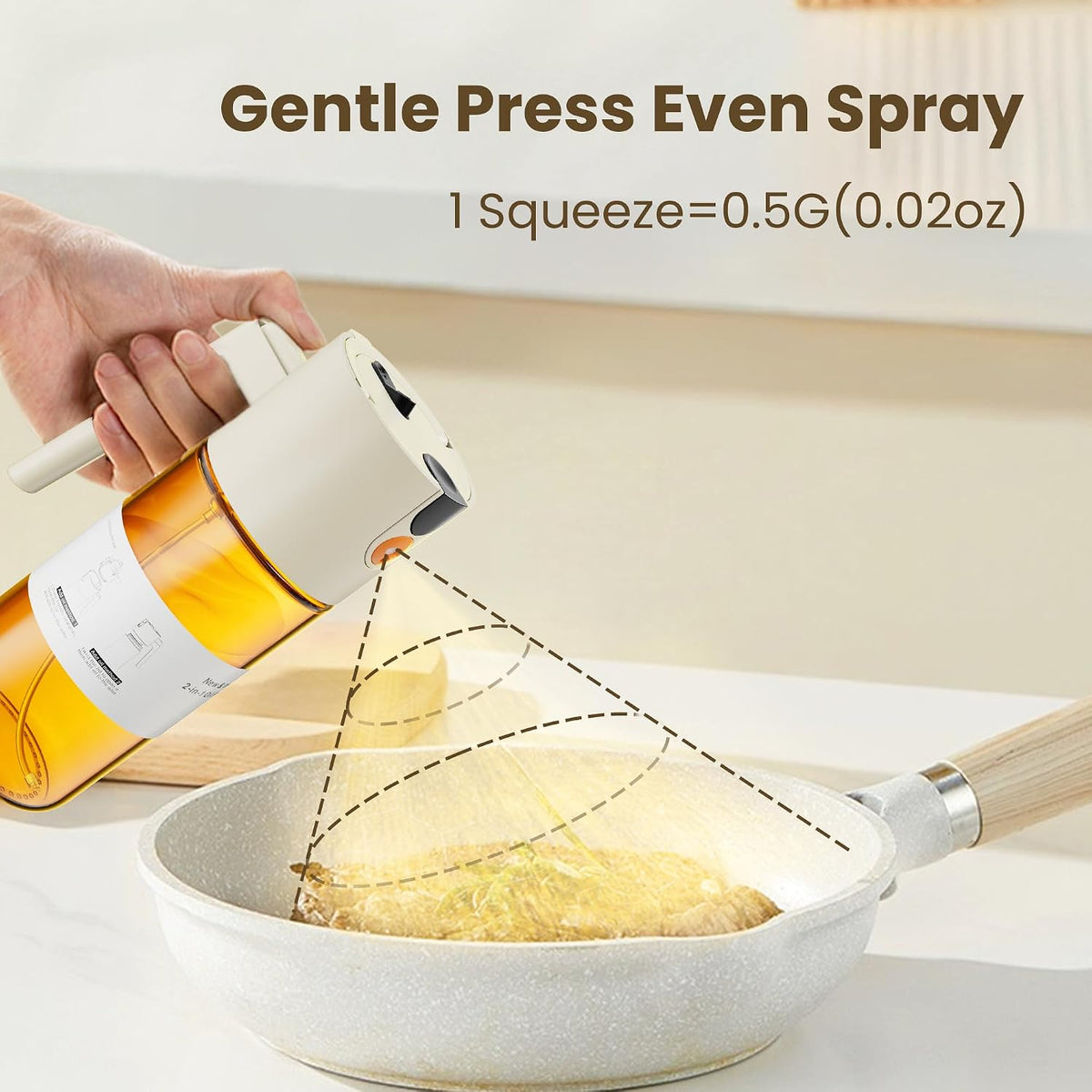 LAKUMIQI 2 in 1 Oil Sprayer & Dispenser, 17 oz Light-Blocking Glass Bottle