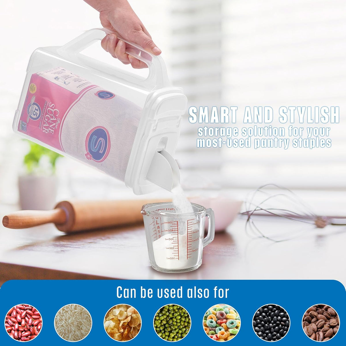 Buddeez Kitchen Pantry Container - Easy Grip Handle for Mess Free Use