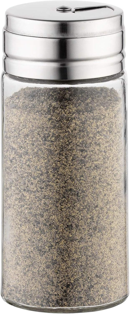 Fox Run 5167 Glass Spice Jar with Stainless Steel Shaker Lid, 6 Ounce, Clear Container for Seasonings, 1 Count (Pack of 1)